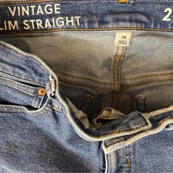 J Crew Vintage Slim Straight Blue Denim Crop Jeans Womens Size 28 - Picture 3 of 8